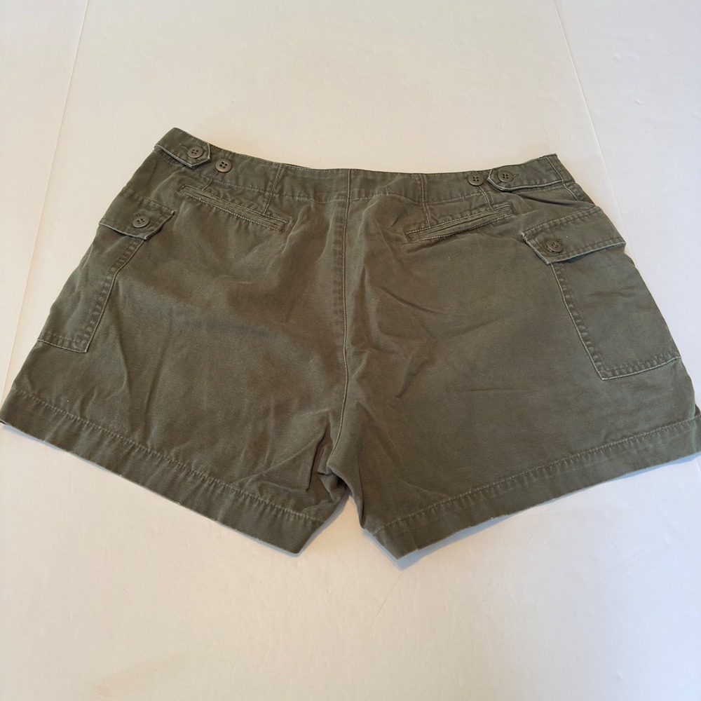 J.Crew Womens Size 14 Olive Green Cotton Chino Cargo Shorts Utility Mid Rise - Picture 5 of 8